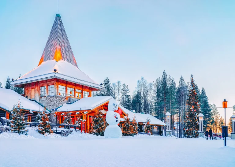 Snowman at Santa Office in Santa Claus Village in Rovaniemi, Lapland, Finland