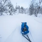 Ski expedition in Pallas Yllastunturi National Park , Lapland, Finland