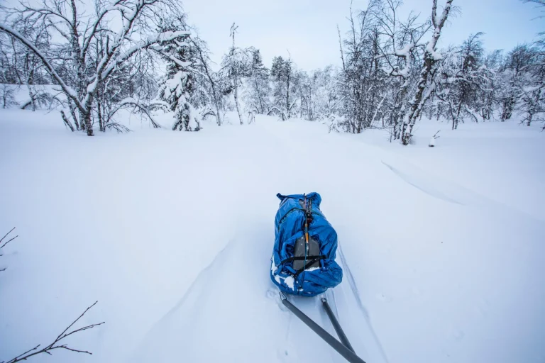 Ski expedition in Pallas Yllastunturi National Park , Lapland, Finland