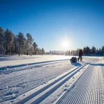 Ski expedition in Pallas Yllastunturi National Park , Lapland, Finland